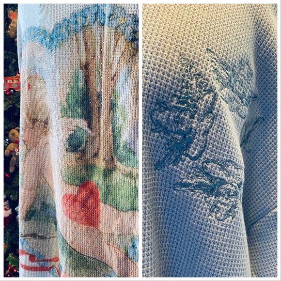 Free People Boho Oversized Waffle Knit Thermal with Embroidered Front Detail - Picture 3 of 15